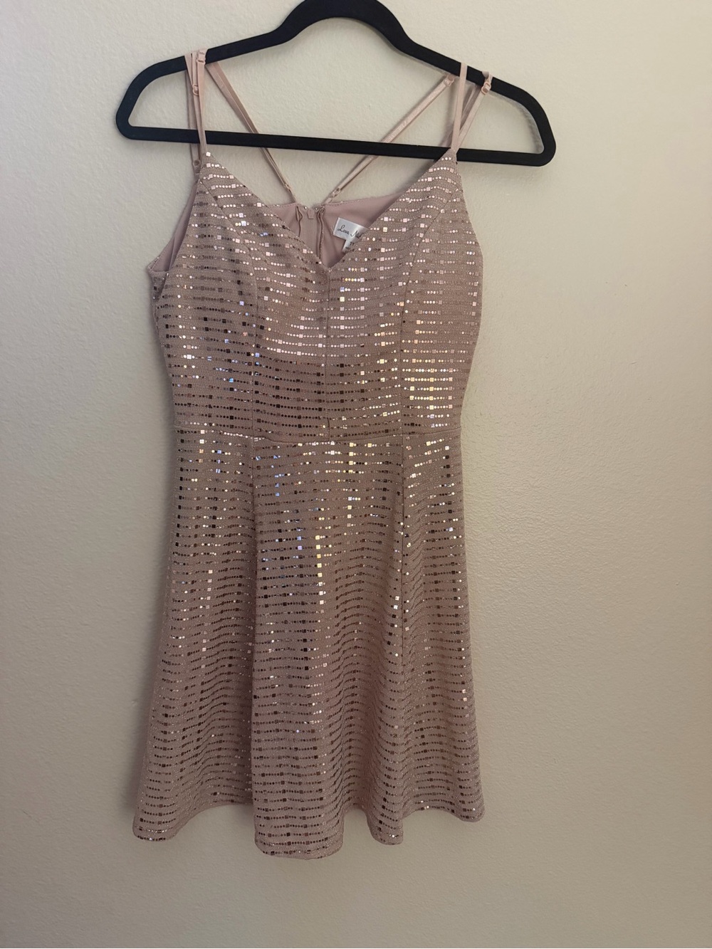 Sequin Strappy Rose Gold Dress